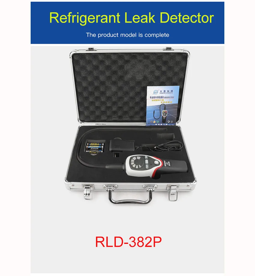 Refrigerant Halogen Leak Detector Tester Meter Air Conditioner Refrigeration System Halogen Gas Freon Leak Detector RLD-382P