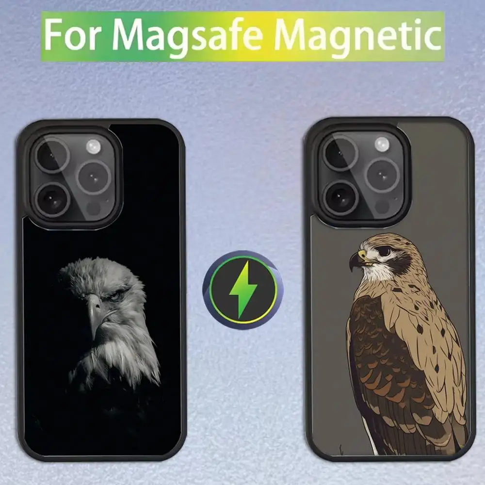 

Eagle Hawk Falcon Cool For iPhone 11,12,13,14,15,16,17,Pro,Max,Plus,Mini,SE4,E Phone Case Magnetic For Magsafe Wireless