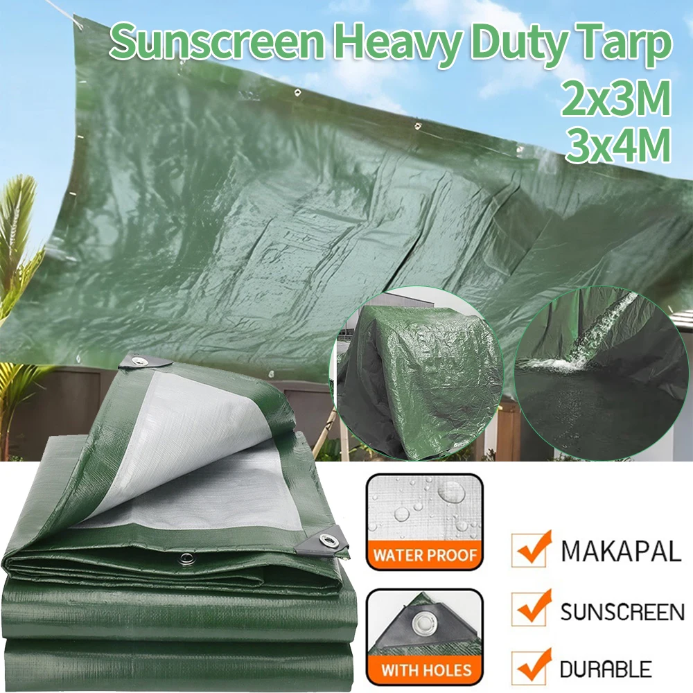 Thick Rainproof Cloth Military Green Truck Yard Sun Protection Wear-Resistant Waterproof Tarpaulin Sunscreen Heavy Duty Tarp