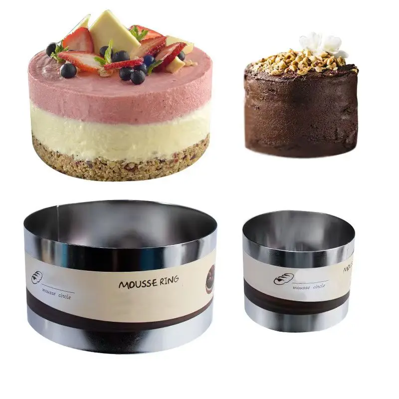 Mousse Ring stainless steel round cake mould Mousse ring thickened and raised 8CM Cake ring 4/6 \