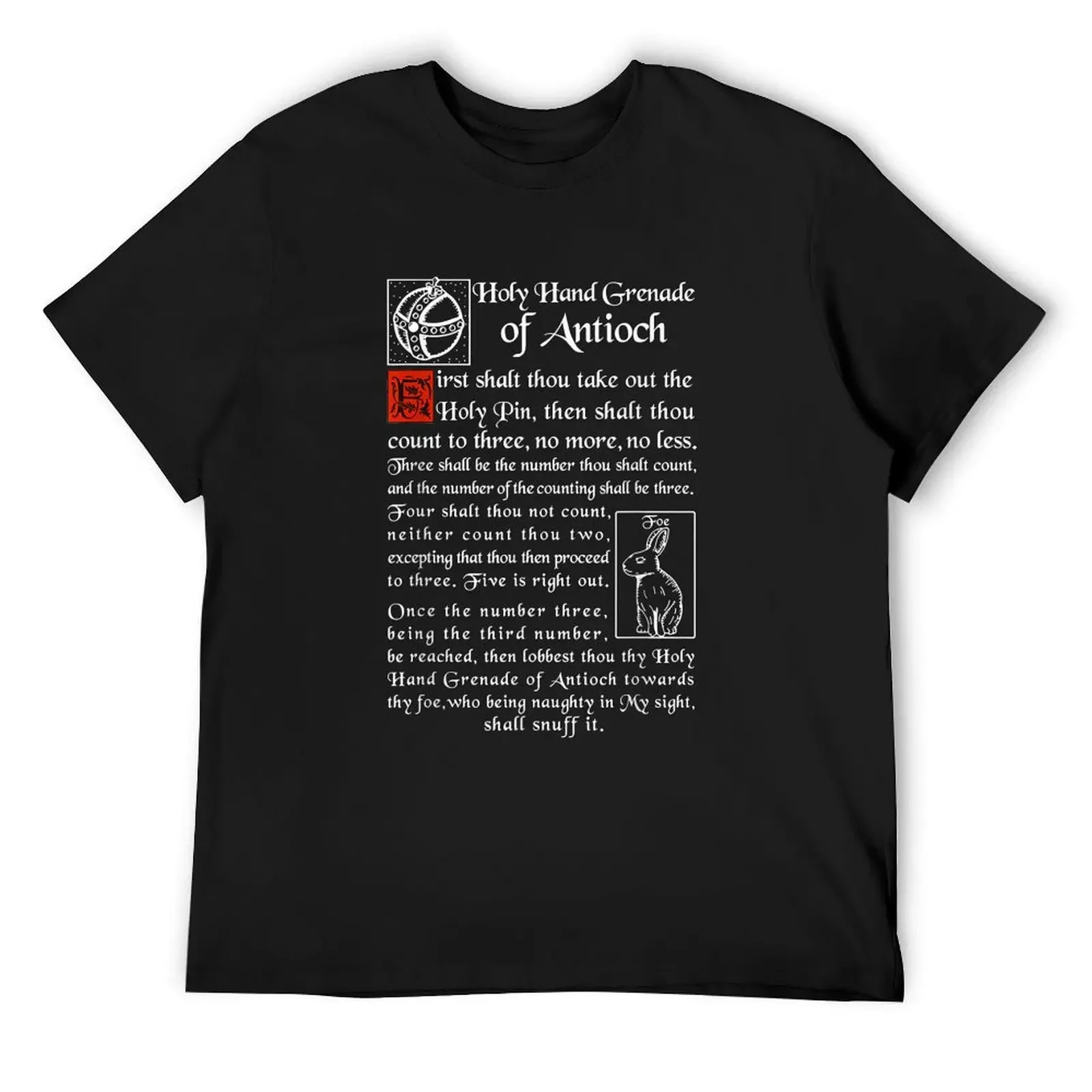 Holy Hand Grenade Of Antioch T-Shirt anime t shirts graphic t shirt vintage cute tops customizeds men t shirts high quality