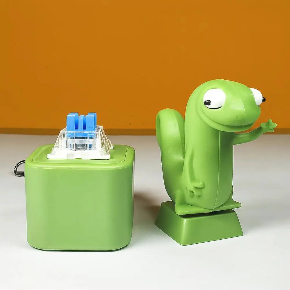 Chaveiro recarregável engraçado lagarto botão som chaveiro fidget clicker clicando botão som chaveiro portátil alívio do estresse