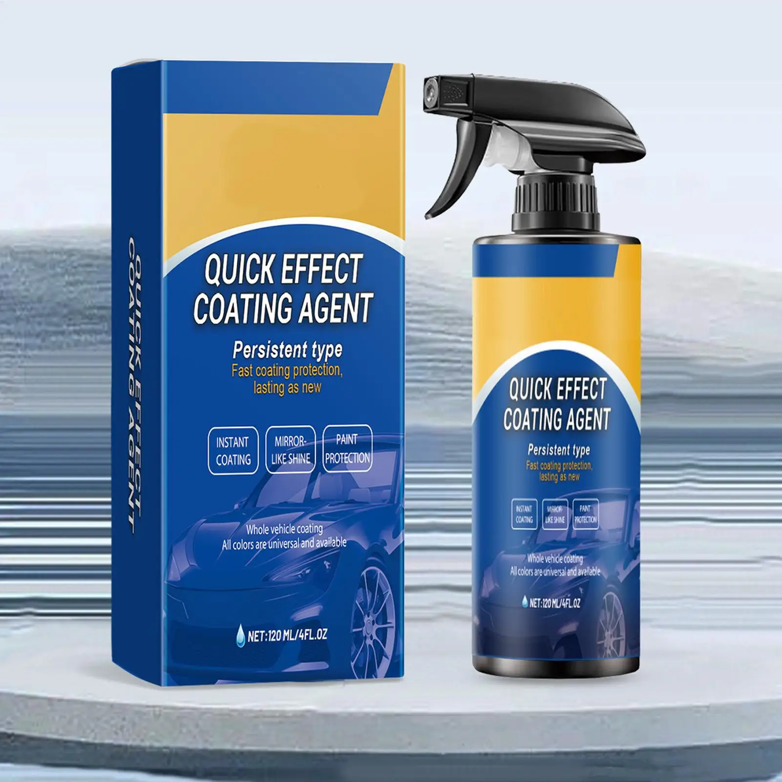

120 мл автомобильное быстродействующее керамическое покрытие, спрей, быстрый эффект, полировщик краски, защита от царапин, интенсивный блеск, водостойкий воск