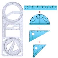 Activity Angle Drawing Ruler Ruler Straight 360 ° Movable Geometry Ruler Plastic Measurement Drawing Template High School