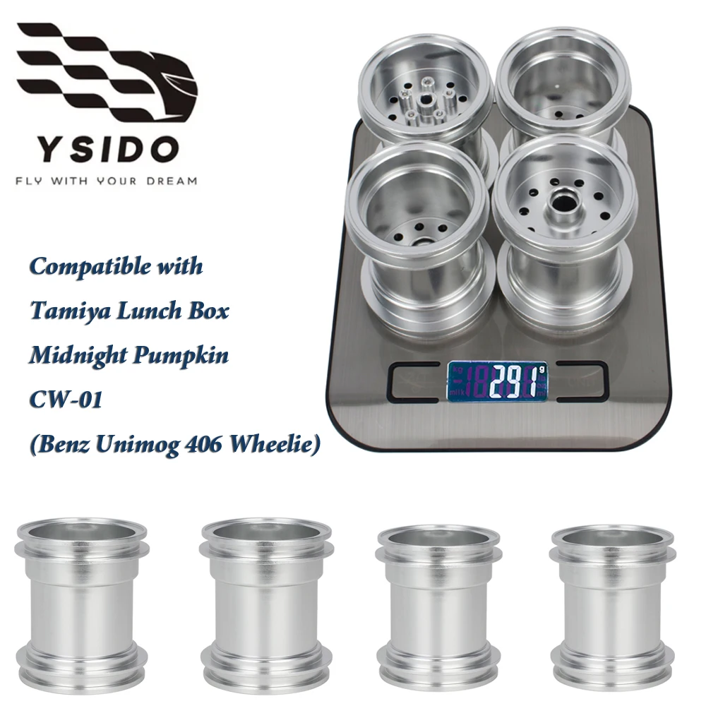 4PCS Aluminum Wheels Rim for 1/10 Remote Control Tamiya CW-01 Chassis Lunch Box Midnight Pumpkin Unimog 406 Upgrade Accessories