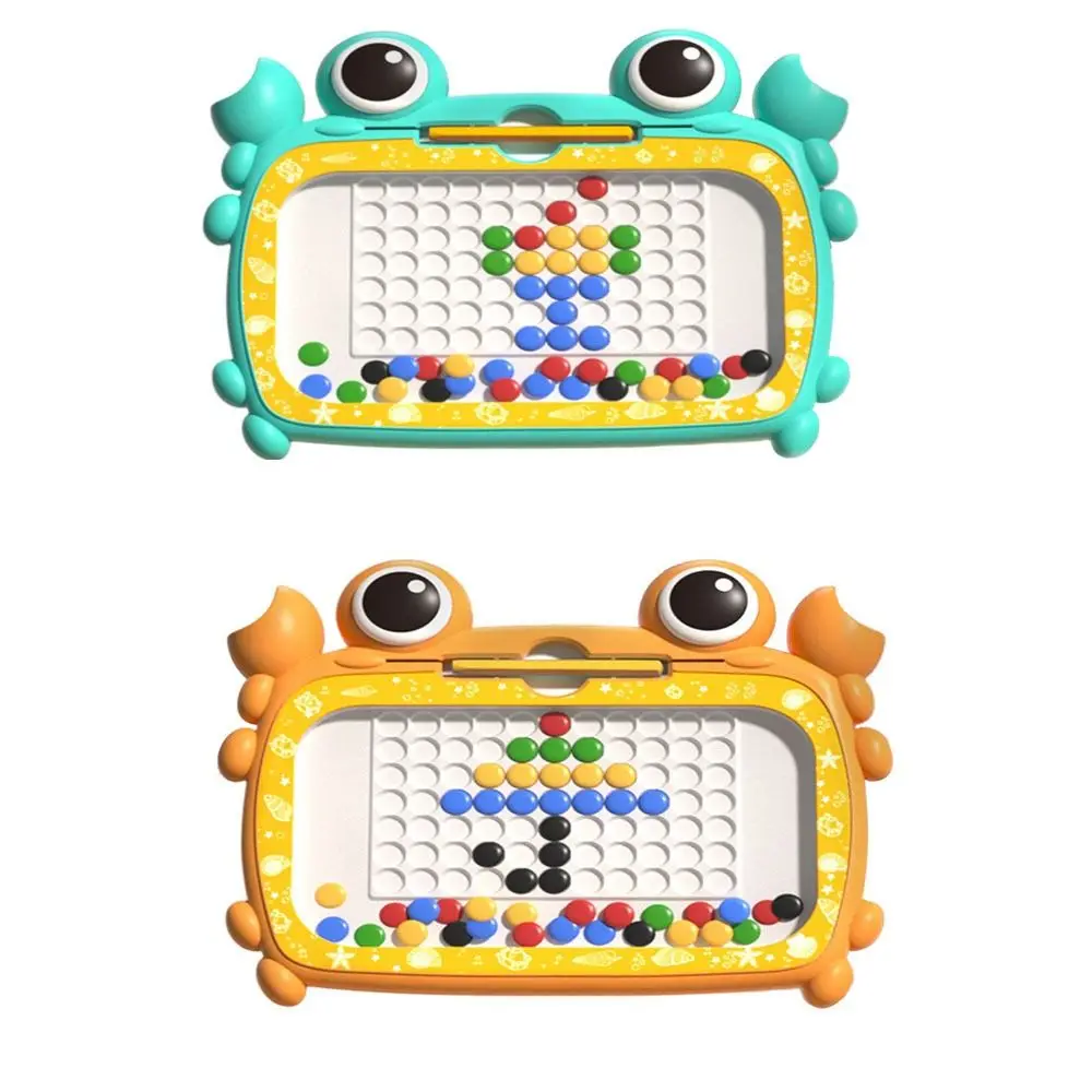 Plastic Magnetic Crab Drawing Board with Magnetic Pen Montessori Graffiti Board Multicolor Round Magnetic Sketchpad Toys
