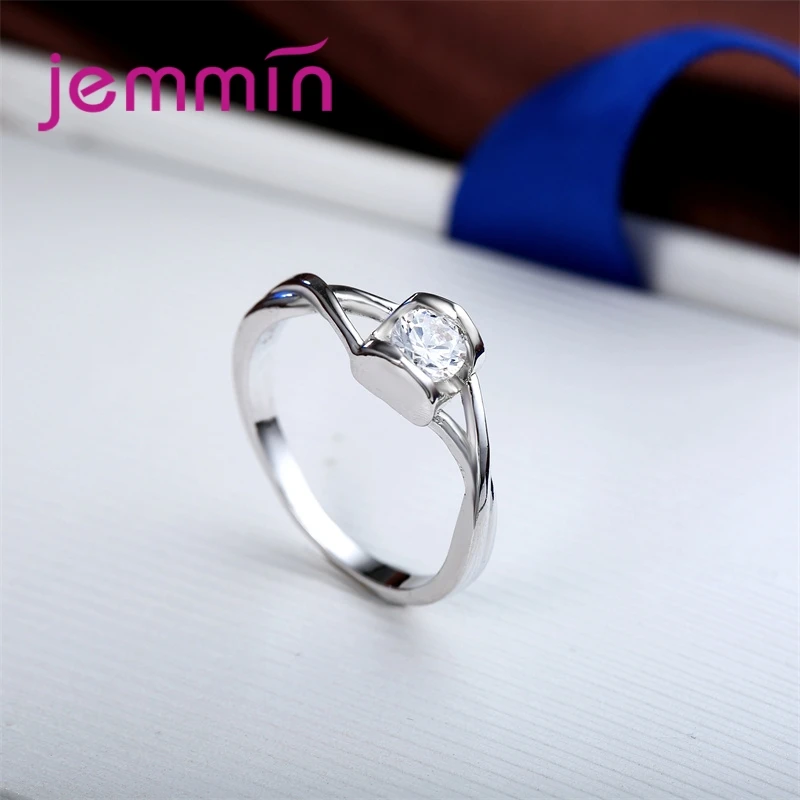 925 Sterling Silver Ring Heart Charms Austrian Crystal Bague Cubic Zircon Eternity Promise Jewelry for Woman Girlfriend view 5