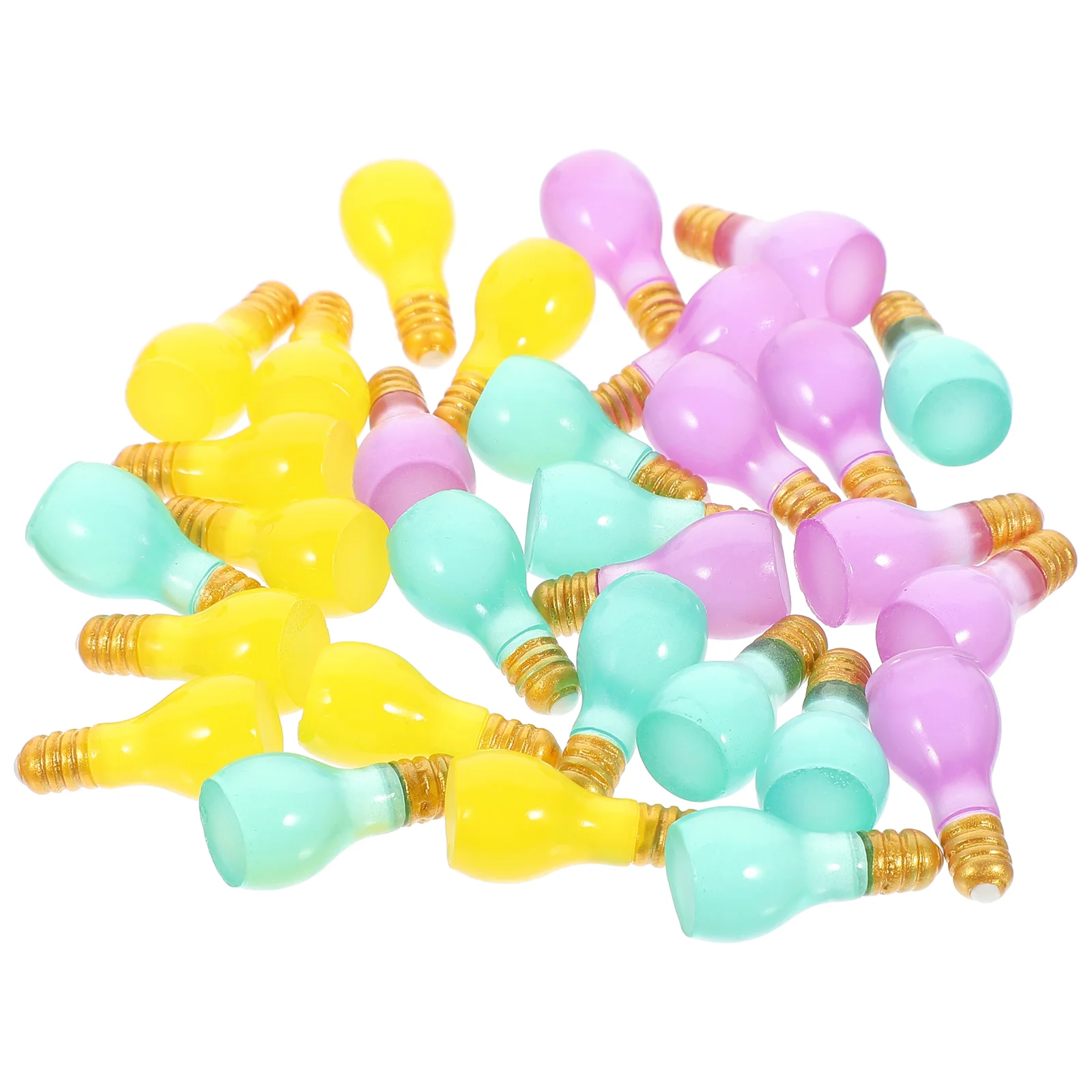 30 peças acessórios fluorescentes diy mini lâmpada de resina amuletos kawaii para fazer joias decoração fornecimento