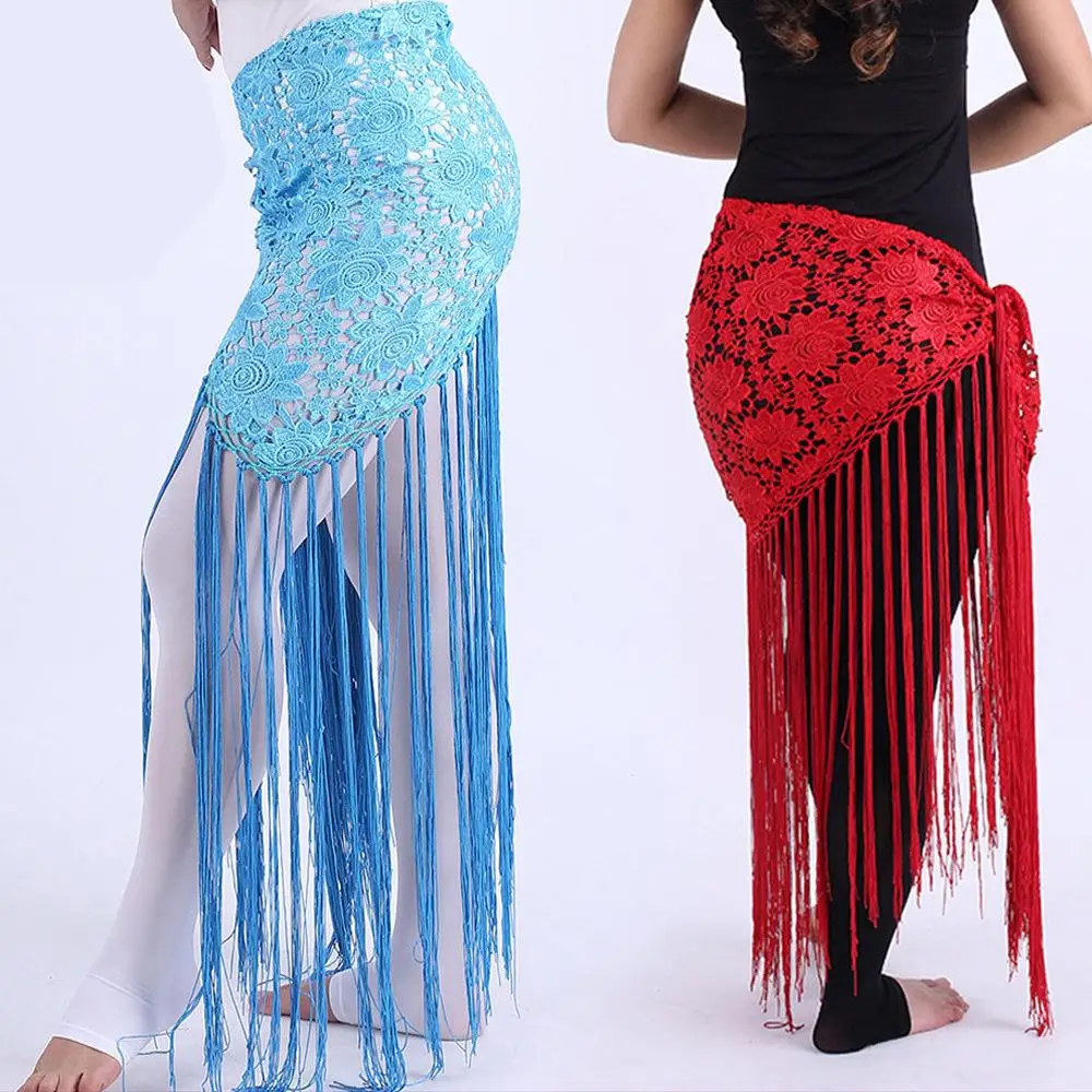 

loween Belly Dance Tassel e Scarf Performance Waist Chain Costume Accory for Women Ethnic Stage Costume