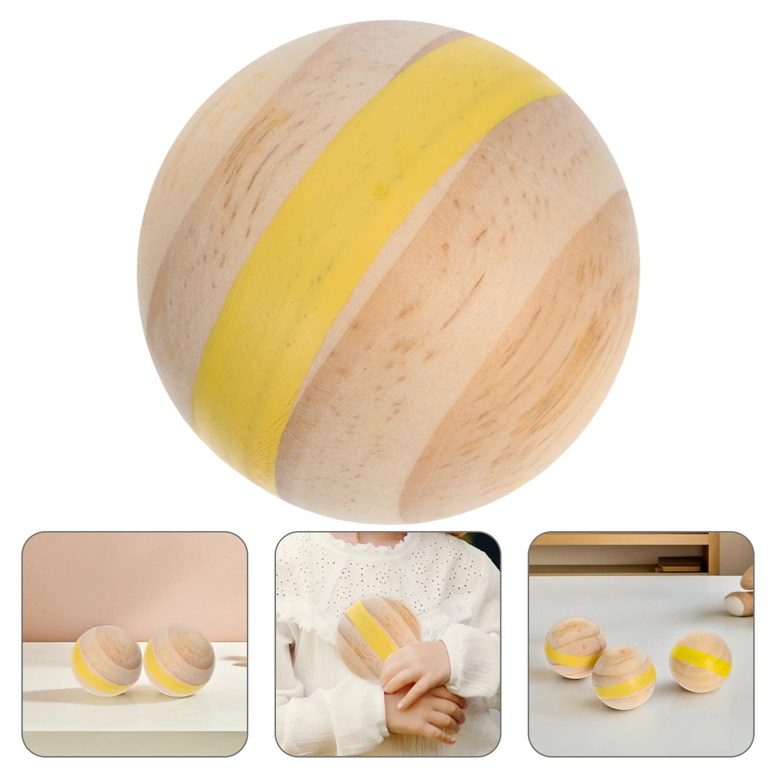 

3 Pcs Croquet Ball Child's Solid 's Outdoor Playset Wood Garden Educational Counting