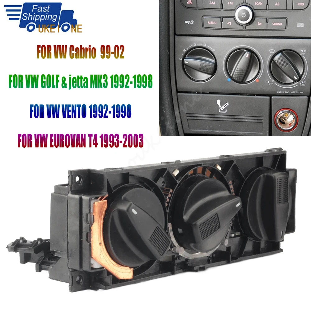 Panel ogrzewania samochodowego / pokrętło klimatyzacji do VW Volkswagen Cabrio Golf Jetta Vento Transporter Eurovan 1992-2002 Akcesoria samochodowe