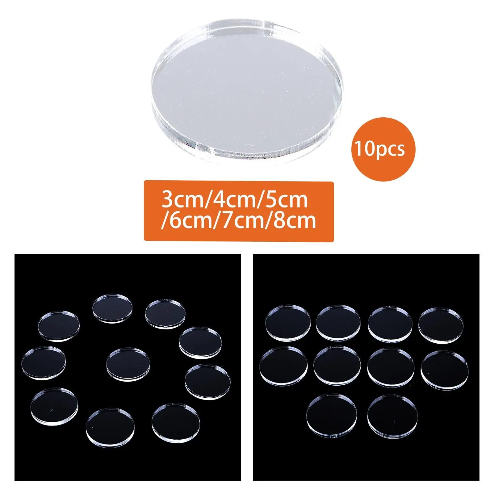 10 Pieces Action Figures Display Stand Circular Acrylic Plate for Home Displays Commercial Venues Parties Trade Shows Museums