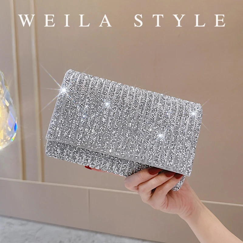 

Glitter Evening Handbag Clutch, Classic Banquet Purse, Women’s Formal Party Bag For Wedding Prom Event for Carnaval Music Festi