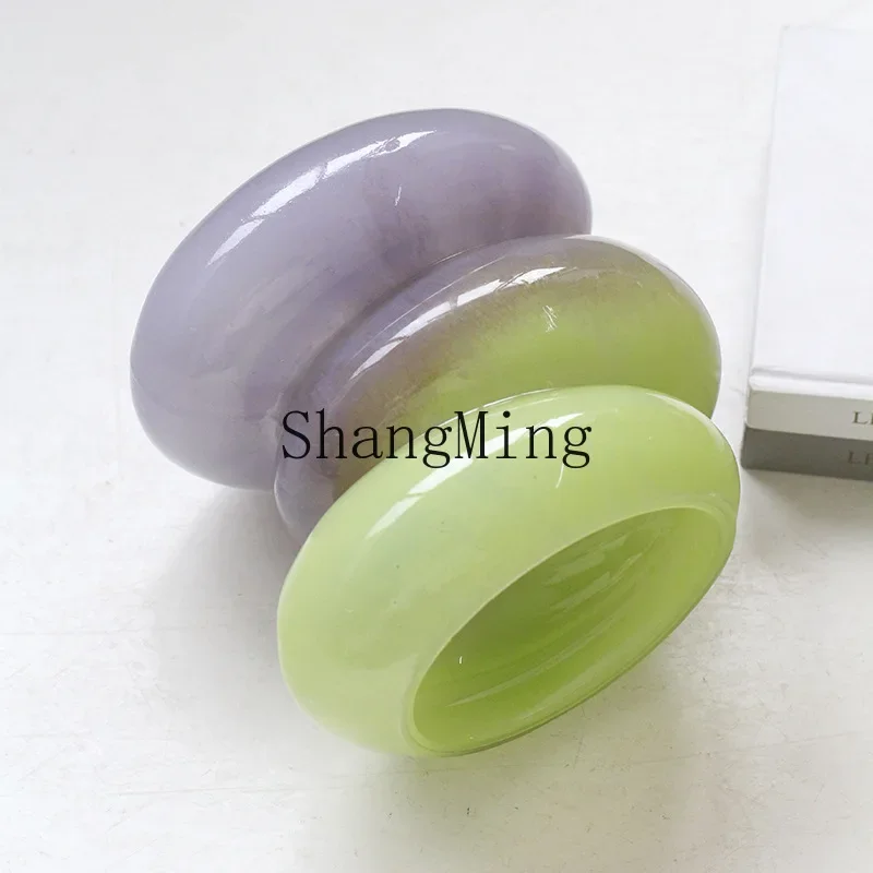 

CLL light luxury candy color gradual change glass vase creative flowers desktop caterpillar vase