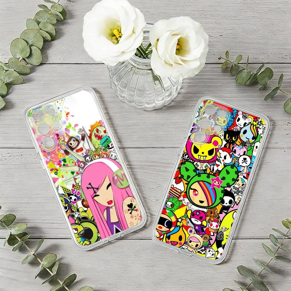 

T-Tokidoki Art Bright Cartoon Phone Case For Samsung S25,S24,S21,S22,S23,S30,Ultra,Plus,5G,Transparent Cover