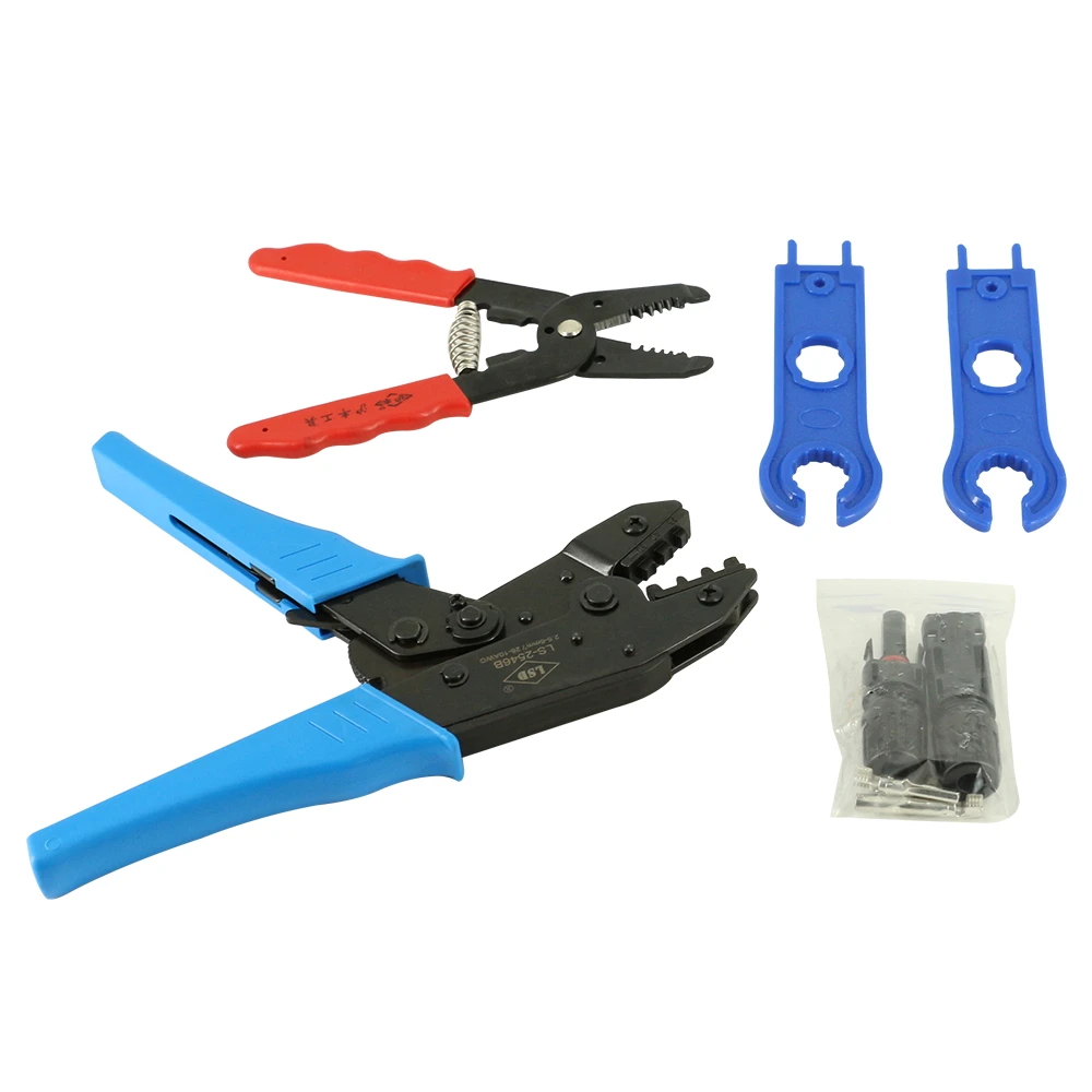 PowMr MC Solar Connector Tool Bag for 2.5/4/6mm2 PV Cable, Solar Press Plier Tool with free connector for solar system MCD-1