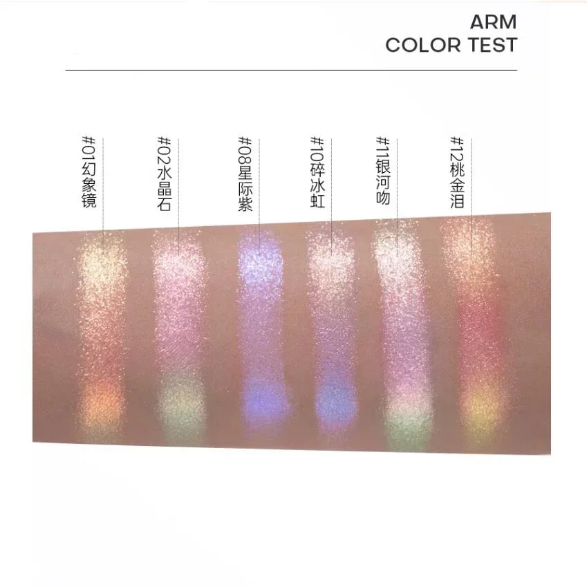 لوحة ظلال عيون من الحرباء، بودرة تجميل رومانسية، تفتيح اللؤلؤ للجسم والوجه، لمعان عالي