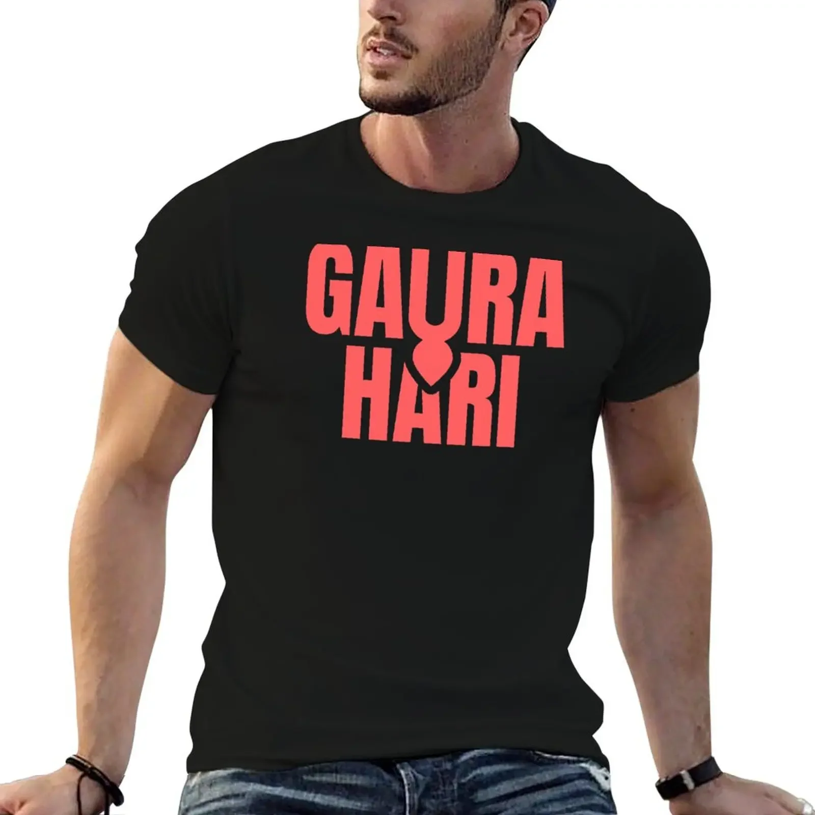 

Gaura Hari with tilak lord Chaitanya tilak in red on white T-Shirt basketball graphic tees clothes plain black t shirts men