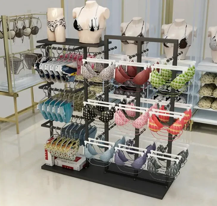 Underwear store underwear shelf underwear bra display rack mall double side hanging shorts display rack