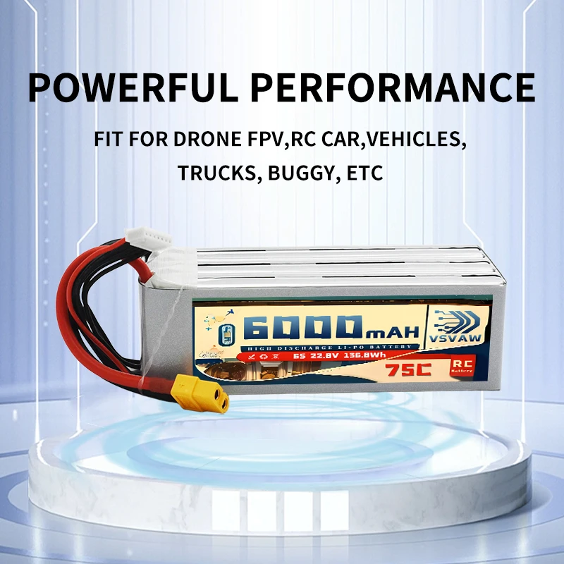 MAX Upgrade 75C/150C VSVAW 6000mAh 22.8V 6S Lipo Battery HV Remote Control Car Model Ship Model FPV Toy Lithium Ion Battery