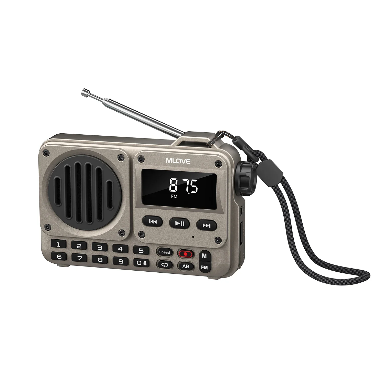 MLOVE BV800P Portable Bluetooth Speaker with FM Radio, MP3 Player, USB/TF Card, AUX & Antenna – All-in-One Audio for On-the-Go