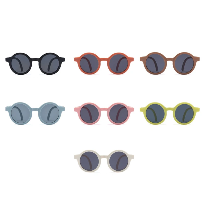 Foldable Kids Sunglasses Girls Boy Children Sun Glasses Round Street Beat Eyeglasses Cute Baby Shades Eyewears