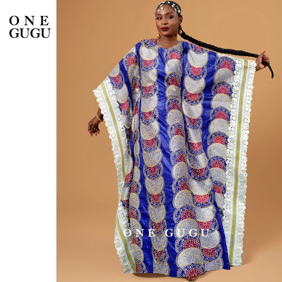 

Royal Blue Nigerian Bazin Riche Dashiki Boubou Dress African Traditional Wedding Bride Dresses Brocade Basin Rich Boubou Robe