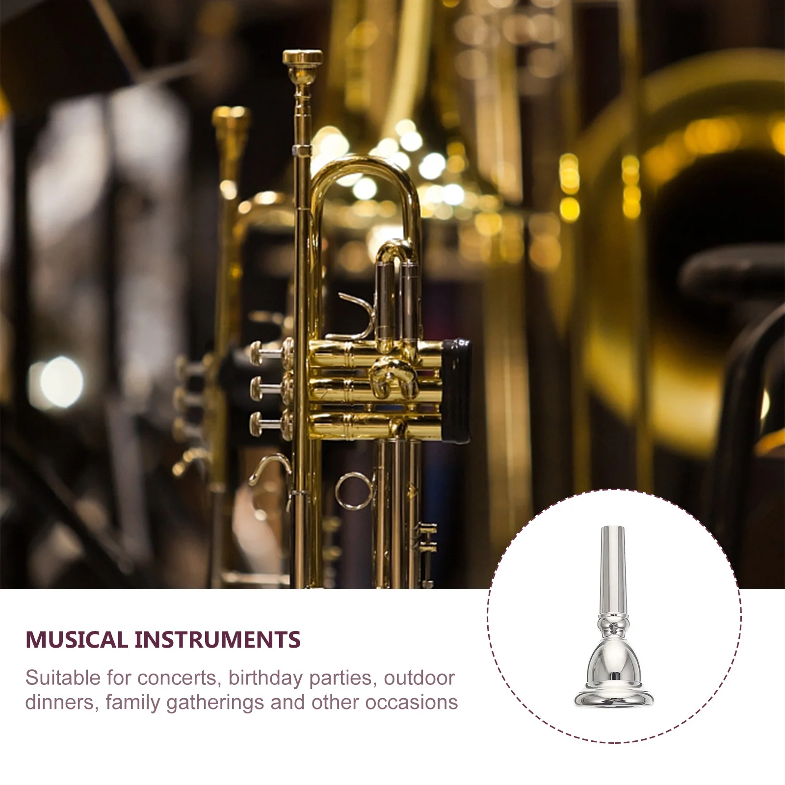 

1Pcs Euphonium Mouthpiece Silver Portable Durable Accessory for Practice and Performance Euphonium Instrument Accessory