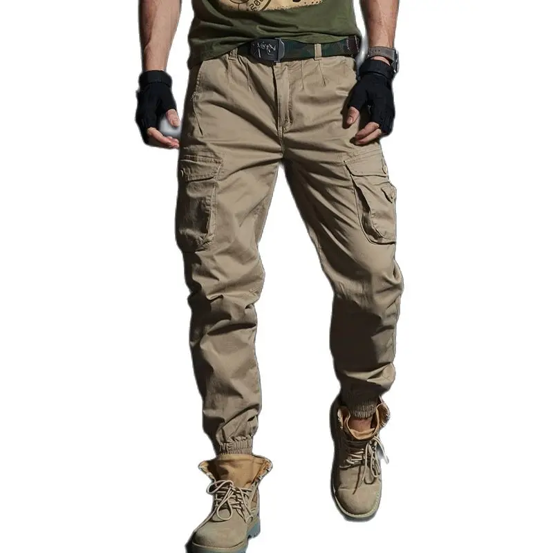 

2024 High Quality Khaki Summer Pants Men Military Tactical Jogger Camouflage Cargo Pants Multi-Pocket Fashion Black Army Trouser