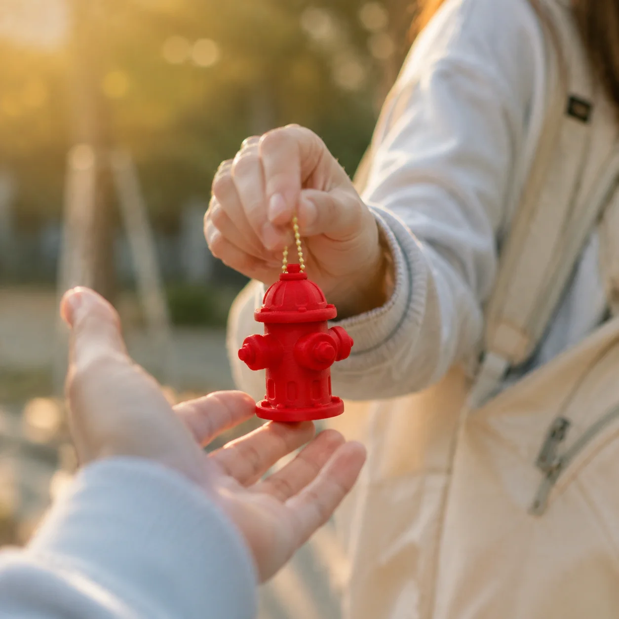 Multifunctional Key Organizer 3D Printed Red Fire Hydrant Desktop Decor Adorable Hanging Purse Charm Tabletop Storage Ornament