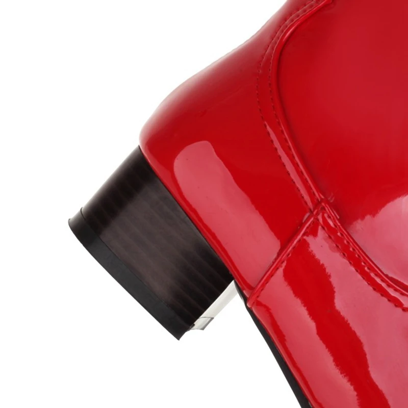 Girseaby أحذية الموضة النسائية السلس أحذية عالية في الركبة S2737 أشار تو كعب مكتنز الانزلاق على حجم كبير 40-43 أزرق أصفر أخضر أحمر