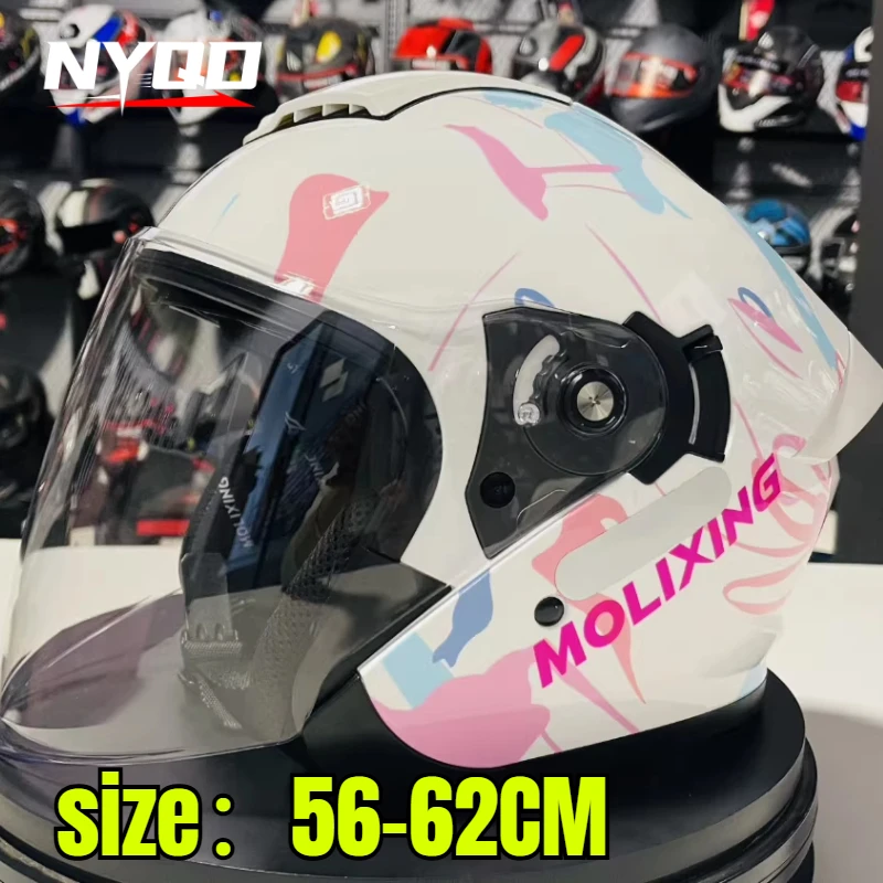 

Lightweight 3/4 Motorcycle Helmet For Men Women With Dual Lens Sun Visor Retro Scooter Bike Helmet casco moto talla s