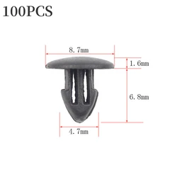 100Pcs Car Sealing Strips Clips 4mm Hole Rivets Plastic Weatherstrip Universal Auto Retaining Fastener