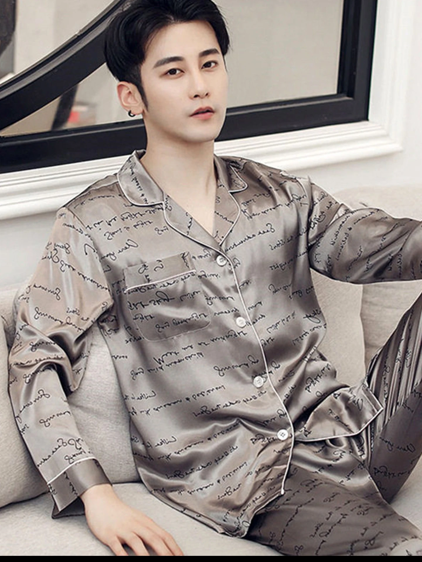 men's-silk-ice-fabric-sleepwear-long-sleeve-thin-home-clothes-set-summer-short-sleeve-winter-home-comfortable-pajamas-robe