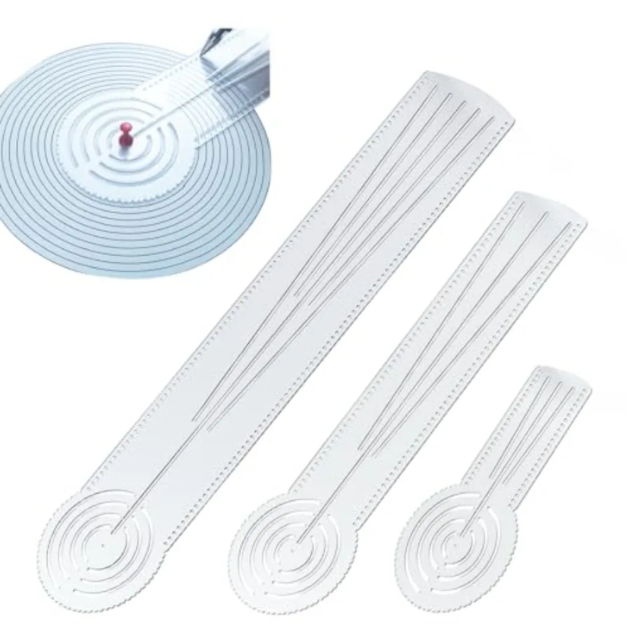 

【Spot goods】3-in-1 Mandala Ruler Tool with Holes Mandala Dot Art Circle Maker Compass Protractor Straight Dotting Ruler for Dot