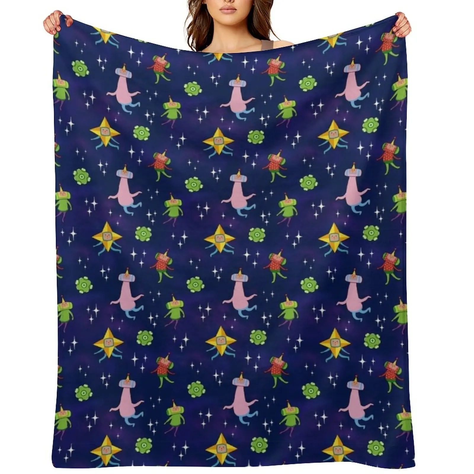 

Katamari Space Pattern Throw Blanket Hairys Flannel Fabric Thermal Soft Blankets