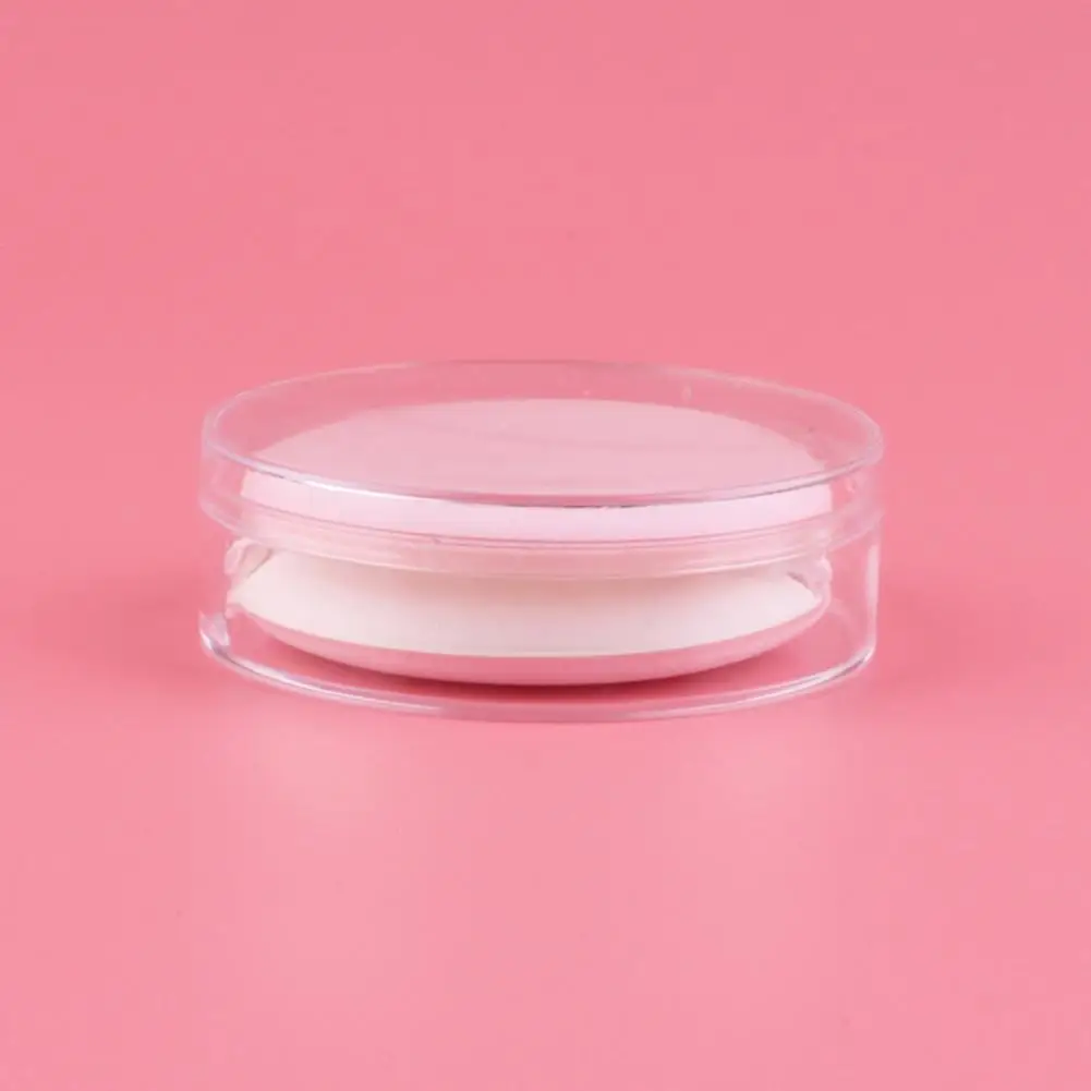 Makeup Powder Puff Box Clear Empty Stackable Waterproof Storage Plastic Round Shaped Air Cushion Box