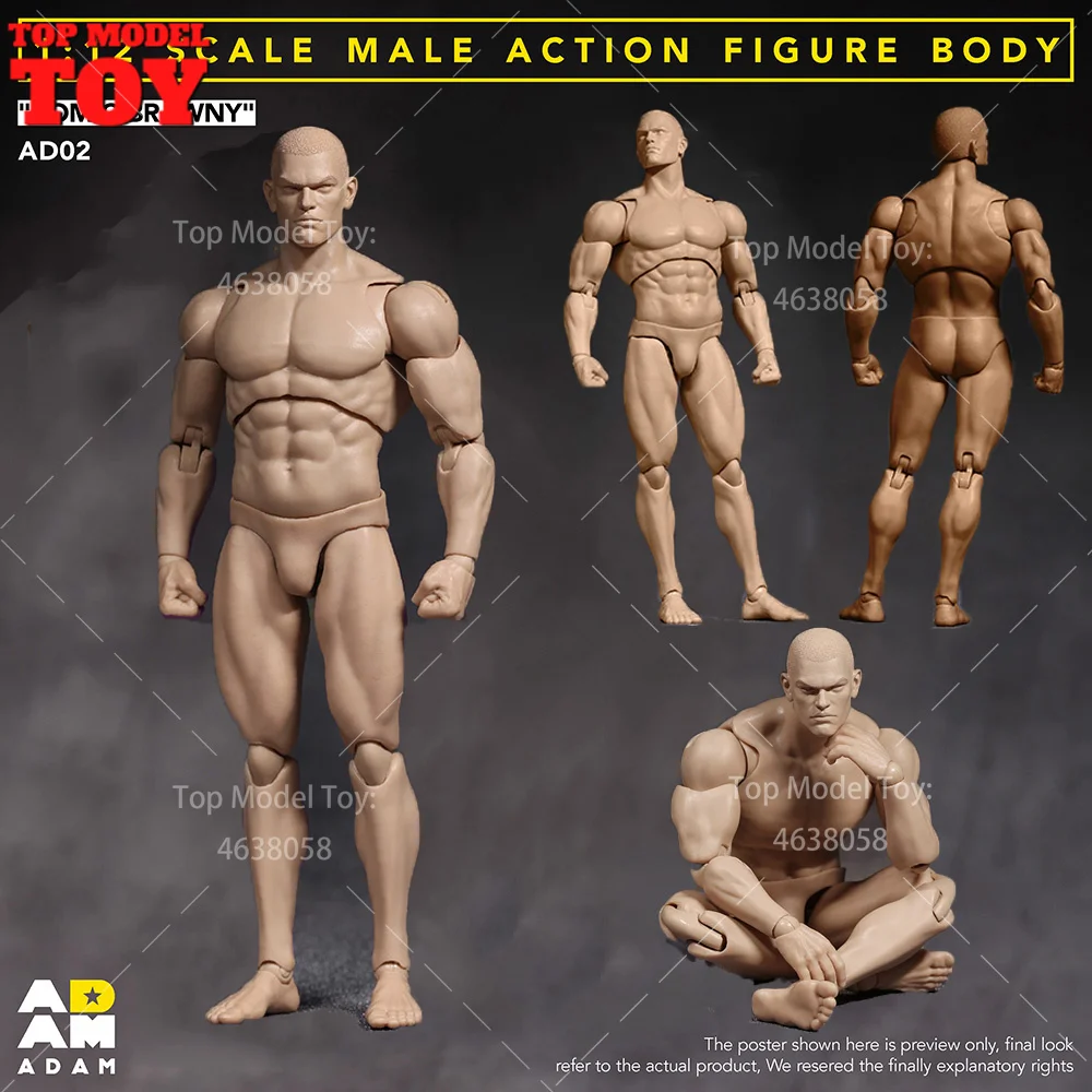 

ADAM AD02 1/12 Scale Male Figure Body Strong Muscle Comic Hero Joint Body 6.5'' Soldier Action Figure Model for Collection