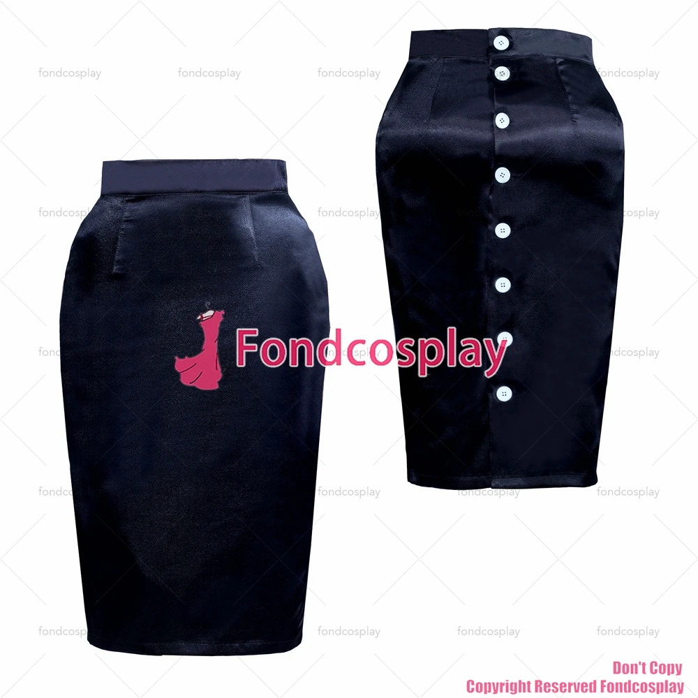 

Сексуальная юбка-трансформер для взрослых fondcosplay, яркая короткая черная атласная юбка на пуговицах, белая юбка на пуговицах для CD/TV[G3889]