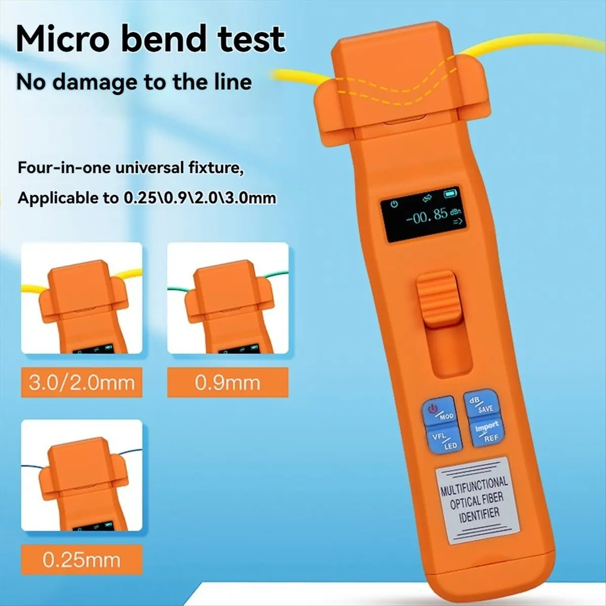 AUA-C605 Rechargeable Active Optical Fiber Identifier Live Fiber Cable Tester FTTH Tool OFI Built in OPM/VFL/LED