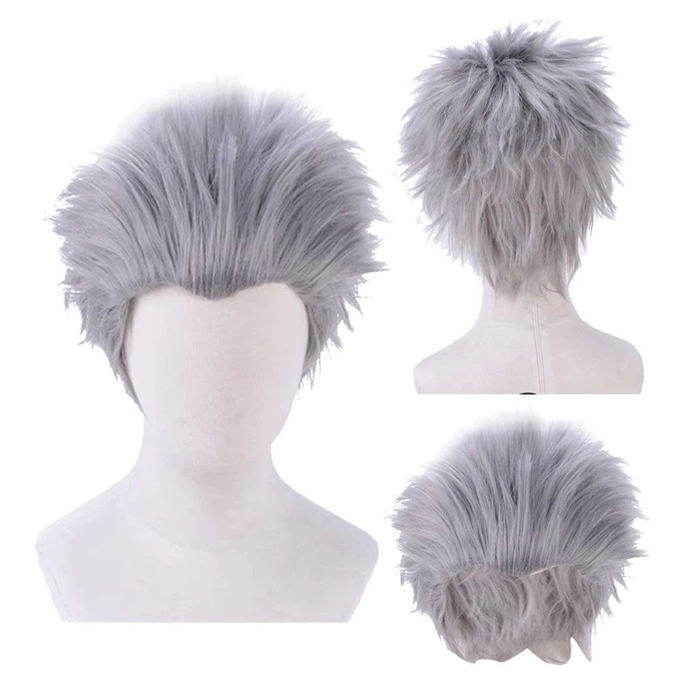 

Game DMC Cosplay Vergil Grey Wigs Holloween Role play Party Disguise Prop Outfits Accessories Hair Carnival Roleplay