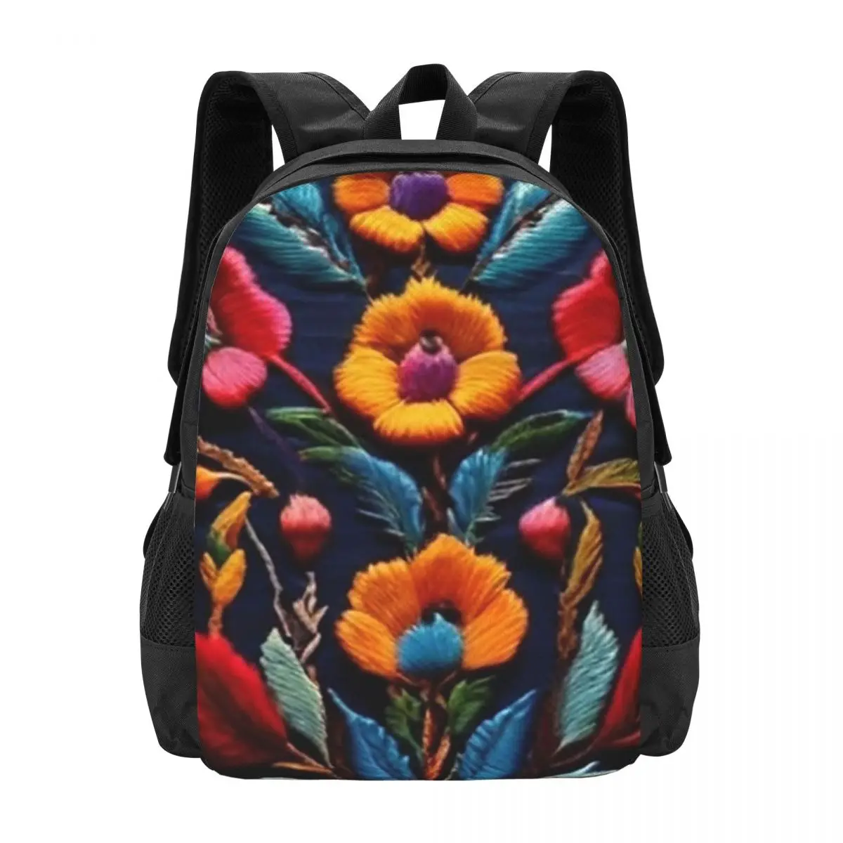 

Mexican Embroidery Floral Backpack Hot Sale Daypack Large Capacity Kids BookBag School Bag Shoulder Bags for Men Women
