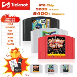 TicKnot 6TG SC64 Game Card SummerCart 64 For Nintendo 64 Game Console 32GB TF Card Built In 5400+ N64/SFC/SNES/NES/GB/GBC Games