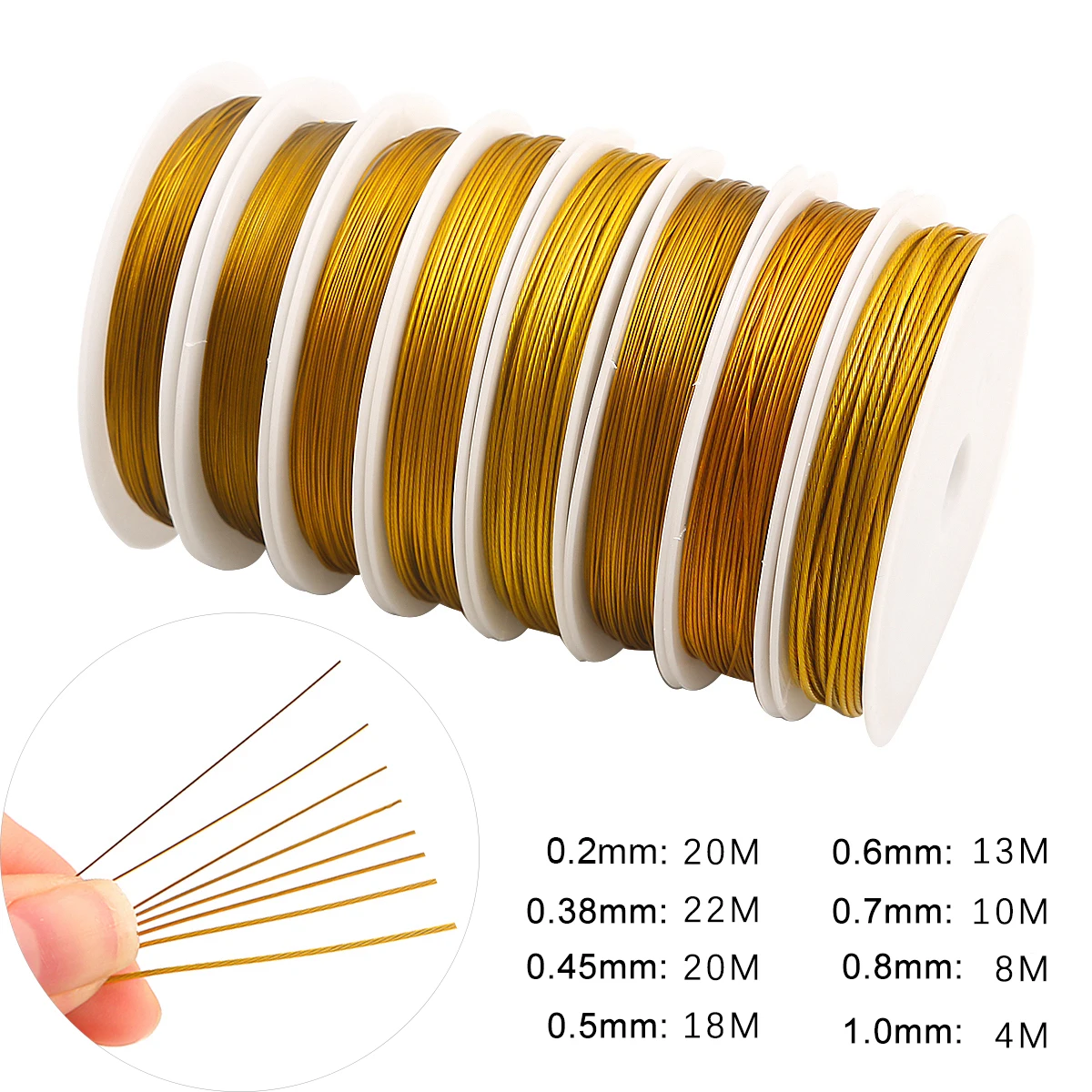 Silver/Gold Tone Beading Wire Coated Stainless Steel Wire Tiger Tail Resistant Strong Line Jewelry Making DIY Bracelet Necklace