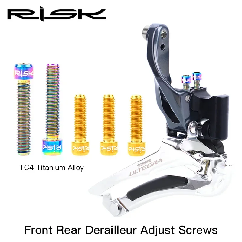 

Risk M4*13.5mm M4x20mm Bicycle Derailleur Adjust Screws TC4 Titanium Alloy Bolts for MTB Mountain Bike Front & Rear Gearbox