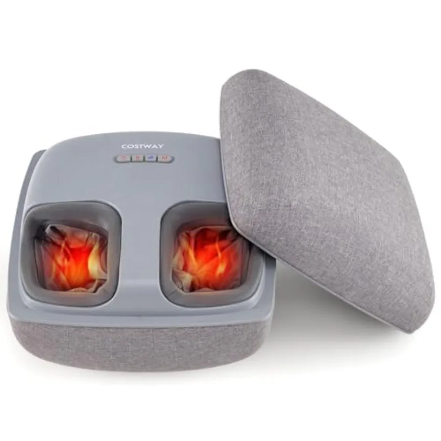 

Shiatsu Foot Massager with Heat 3-Level Deep Kneading and Air Compression Timer Dust-Proof Cover Fits Men Size 13 Christmas Gif
