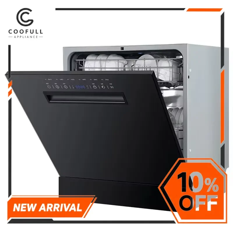 8-12 Sets Stainless Steel Built In Dishwasher Automatic Integrated Disinfection Drying Drawer Type Kitchen Appliance For Home