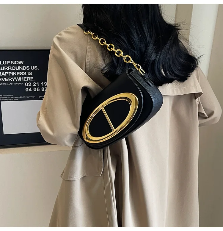 2024 New Ladies Underarm Bag Women\'s Chain Messenger Bags Fashion Versatile PU Leather Crossbody Shoulder Small Square Bag