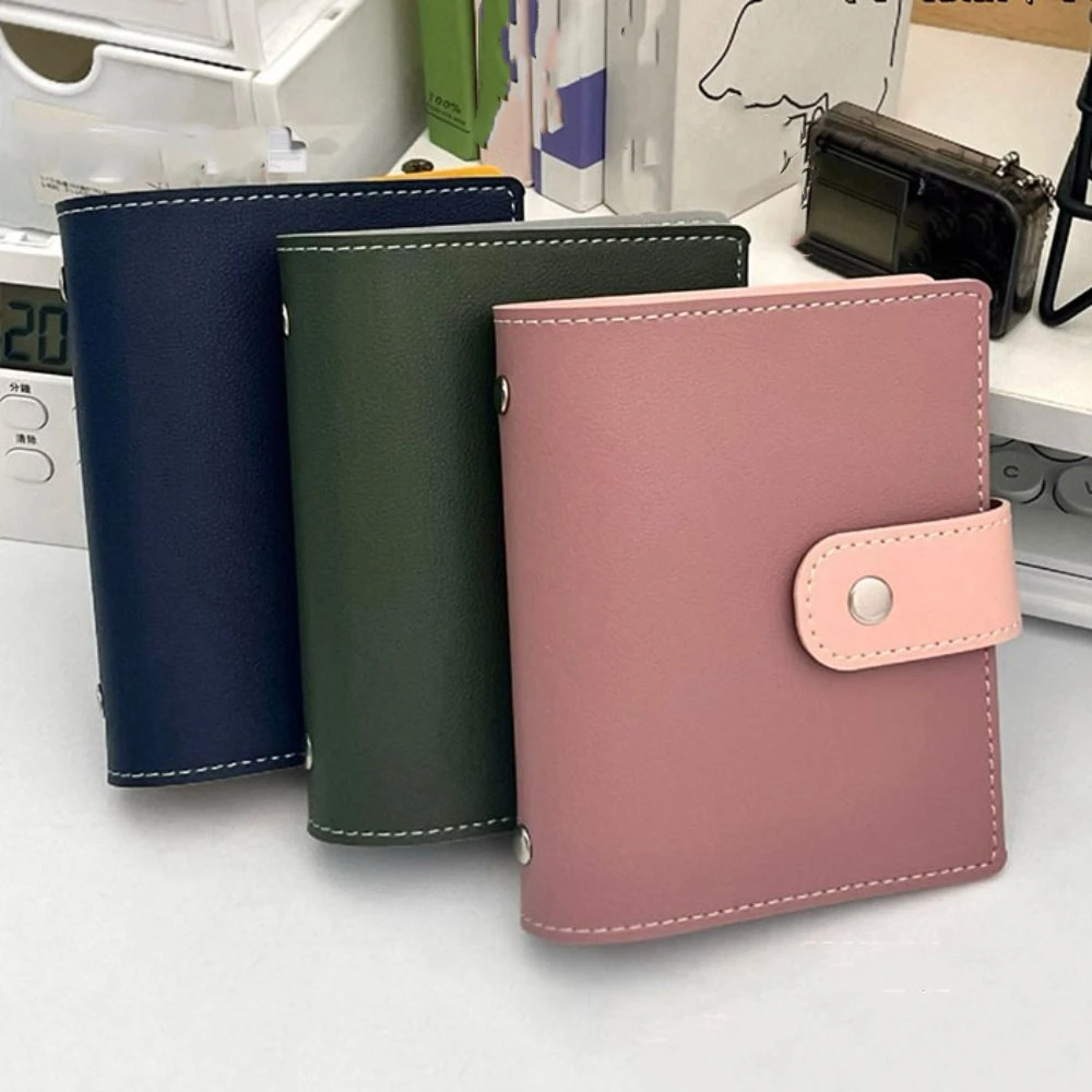 Simple Mini Loose Leaf Notebook M5 PU 45Sheets Portable Notebook Schedule Blank Page DIY Binder Notebook Diary