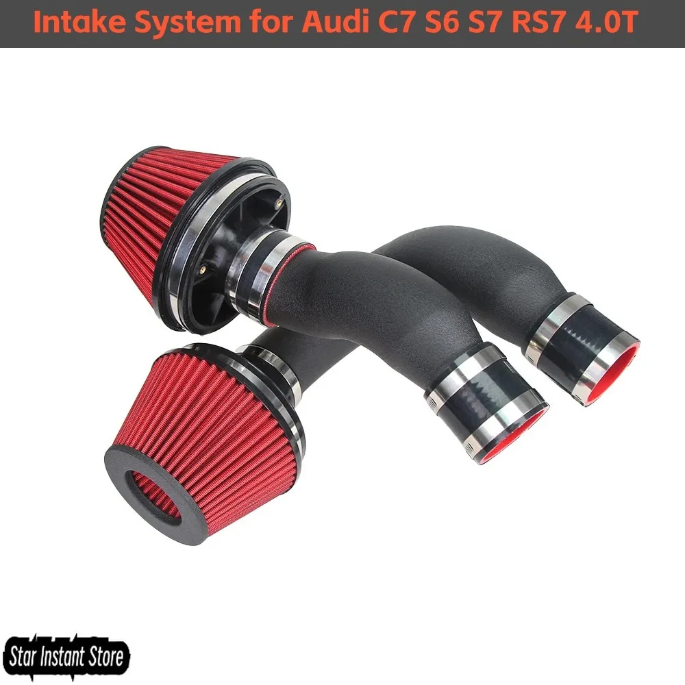 

Двойная 3-дюймовая система впуска холодного воздуха для Audi C7 S6 S7 RS7 4.0T, 6-дюймовый комплект скоростного стека